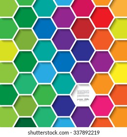 Comb color background. Individually editable hexagons.