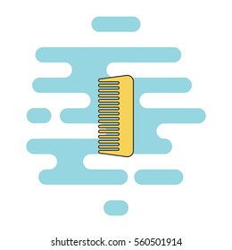 Comb color thin line icon. Cloud background 