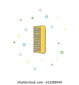 Comb color thin line icon on white background. Linear symbols.