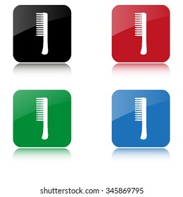 Comb  - color vector icon  with shadow