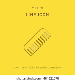 Comb Cute yellow thin line icon / logo Design