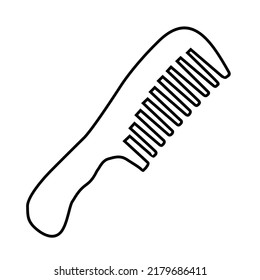 El peine es un dispositivo para peinar el pelo. El peine está formado por perillas y dentículos. línea e icono lineal.