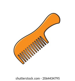 Comb In Drawing Style Isolated Vector. Drew Object On White Background.