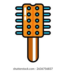 Comb filled outline icon style isolated on white