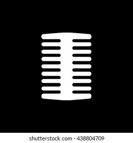 Comb Flat Icon On Black Background