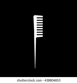 Comb Flat Icon On Black Background