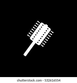 Comb Flat Icon On Black Background