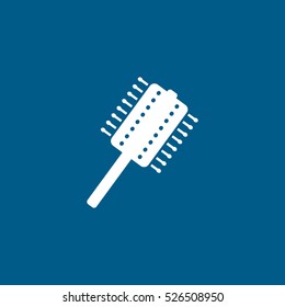 Comb Flat Icon On Blue Background