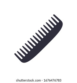 Comb flat vector icon illustration isolated on white. Hair fixing sign. Hairdresser symbol.