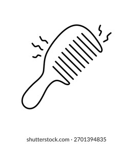 Pente gerando eletricidade estática com efeito estático de cabelo visível, ilustrando problemas comuns de cabelo estático e enfatizando a necessidade de cuidados apropriados e tratamento anti-frizz