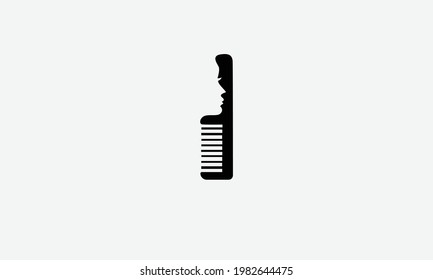 Comb with girl face vector design
