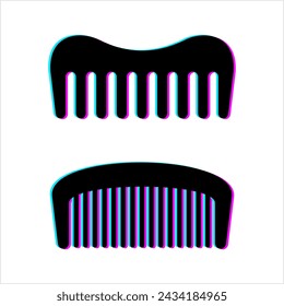 Icono De Peine, Icono De Peine De Pelo, Herramienta Con Fila De Dientes Estrechos Utilizados Para Desenredar, Organizar El Vector Del Pelo Ilustración De Arte