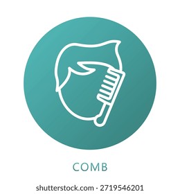 Peine Gradient Fill, Mini Icono De Ilustración Relacionado Con El Cuidado Personal, Tienda De Belleza, Cuidado Corporal Y Más. Uso Para El Concepto Moderno, Ui, Web Ux Y Desarrollo De App.