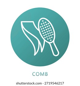 Peine Gradient Fill, Mini Icono De Ilustración Relacionado Con El Cuidado Personal, Tienda De Belleza, Cuidado Corporal Y Más. Uso Para El Concepto Moderno, Ui, Web Ux Y Desarrollo De App.
