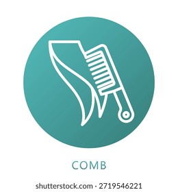 Peine Gradient Fill, Mini Icono De Ilustración Relacionado Con El Cuidado Personal, Tienda De Belleza, Cuidado Corporal Y Más. Uso Para El Concepto Moderno, Ui, Web Ux Y Desarrollo De App.