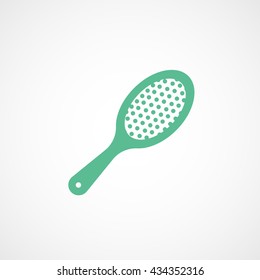 Comb Green Flat Icon On White Background