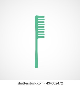 Comb Green Flat Icon On White Background