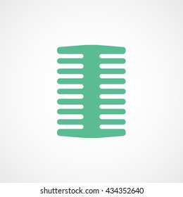 Comb Green Flat Icon On White Background