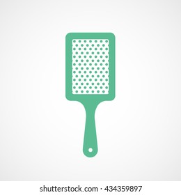 Comb Green Flat Icon On White Background