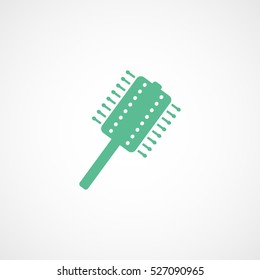Comb Green Flat Icon On White Background