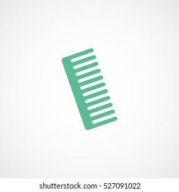 Comb Green Flat Icon On White Background