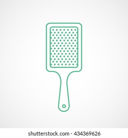 Comb Green Line Icon On White Background