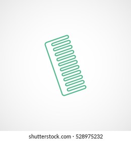 Comb Green Line Icon On White Background