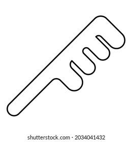 Comb for hair Barber accessory Barbershop combing Hairbrush contour outline icon black color vector illustration flat style image