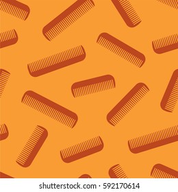 Comb hair barber Seamless Pattern vector orange