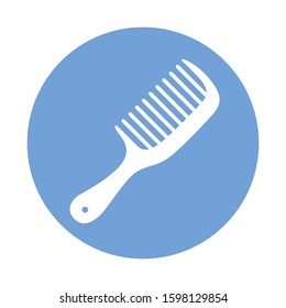 Comb hair brush flat vector icon