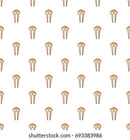 Comb for hair decoration pattern in cartoon style. Seamless pattern vector illustration