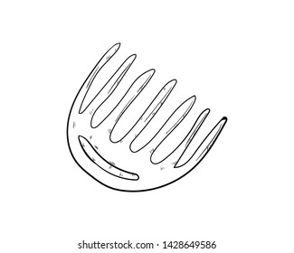 Comb for hair icon hand draw drawing