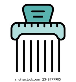 Comb hair icon outline vector. Salon beauty. Care equipment color flat