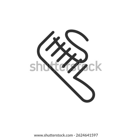 Comb with hair, linear icon. Hair fall and grooming problem. Line with editable stroke.