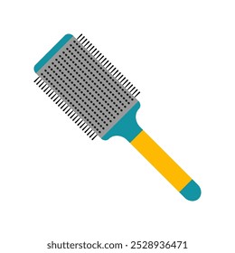 comb, hair styling brush, professional hairdressing tool isolated, flat vector illustration