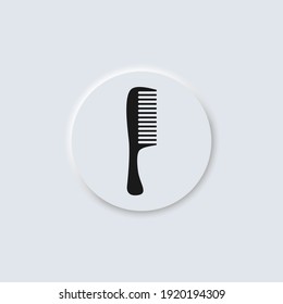 Comb for hair vector neumorphism design icon