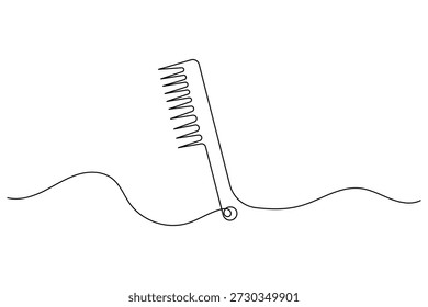 Pente de escova de cabelo ícone linha contínua estilo de arte para cuidados com o cabelo e beleza branding