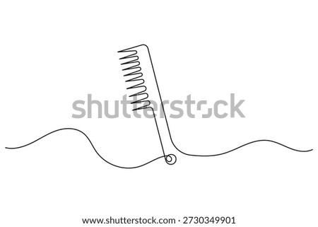 Comb hairbrush icon continuous line art style for hair care and beauty branding