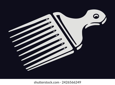 Comb hairbrush vintage flyer monochrome with device for caring for your own hair or beard length vector illustration
