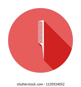 comb of a hairdresser long shadow flat icon. Element of barber icon for mobile concept and web apps. Long shadow comb of a hairdresser  icon can be used for web and mobile on white background