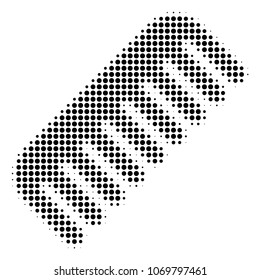 Comb halftone vector pictogram. Illustration style is dotted iconic Comb icon symbol on a white background. Halftone matrix is circle spots.