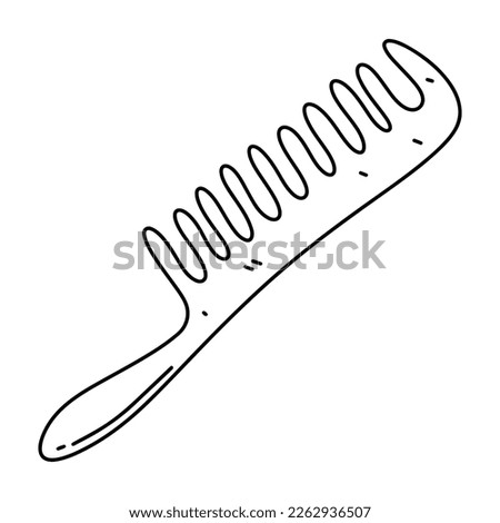 Comb in hand drawn doodle style. Vector illustration isolated on white background.
