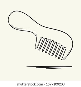 Comb. Hand drawn vector illustration.