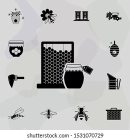 comb and honey jar icon. Universal set of beekeeping for website design and development, app development