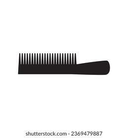 Comb Icon, Barber Symbol, Haircut Logo Silhouette, Hairbrush Sign, Grooming Service Shape, Comb Vector Illustration