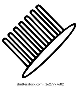 Comb Icon. Barbershop sign. Hand draw style. Vector isolated illustration.