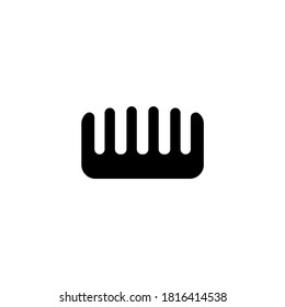 Comb Icon in black flat glyph, filled style isolated on white background