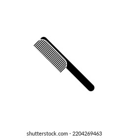 Comb Symbol. Schwarzes Symbol einzeln auf weißem Hintergrund. Kammsilhouette. Einfaches Symbol. Website-Seite und mobile App-Design-Vektorelement.