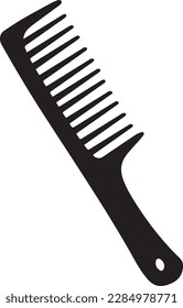 Icono de coma. Icono negro aislado en fondo blanco. Un peine de plástico para estilizar y peinar el icono del vector de pelo plano para la página del sitio web y el elemento vector de diseño de aplicaciones móviles.