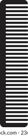 Comb Symbol. Schwarzes Symbol einzeln auf weißem Hintergrund. Kammsilhouette